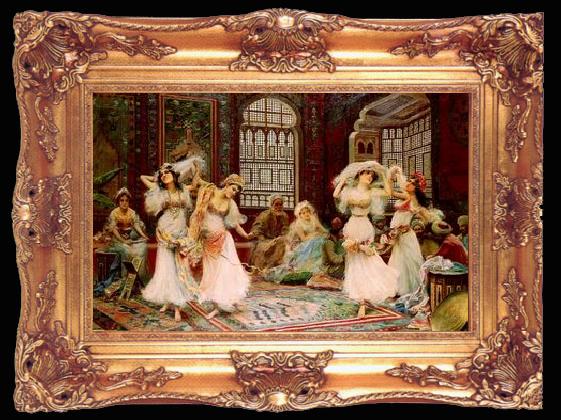 framed  unknow artist Arab or Arabic people and life. Orientalism oil paintings  506, Ta009